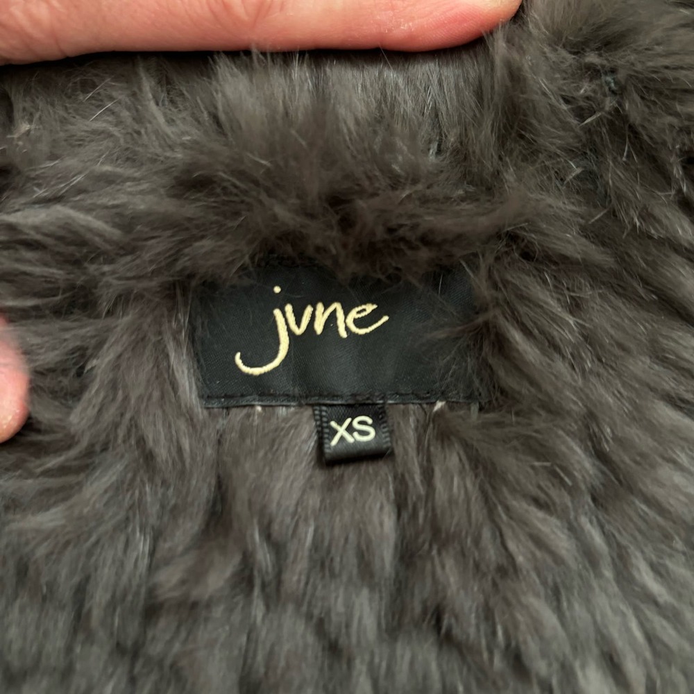 REVOLVE JUNE CORDED RABBIT FUR VEST WITH POCKETS SIZE XS/s - Picture 12 of 15